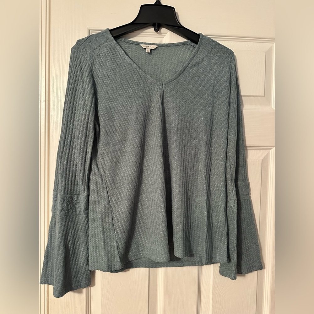Lucky Brand Teal V-Neck Blouse